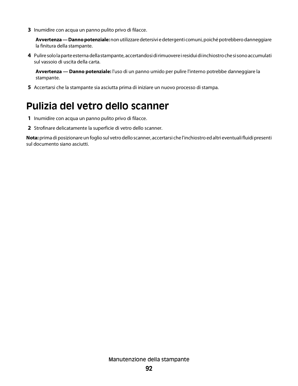 Pulizia del vetro dello scanner | Dell V313w All In One Wireless Inkjet Printer User Manual | Page 92 / 140