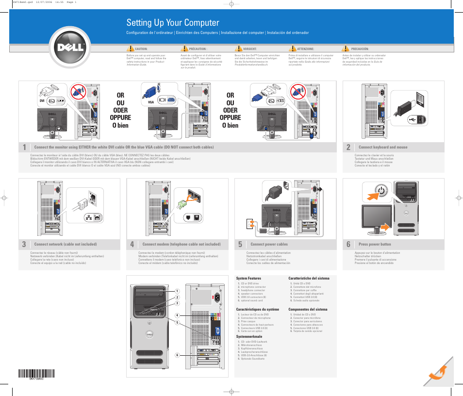 Dell Dimension E520 User Manual | 2 pages