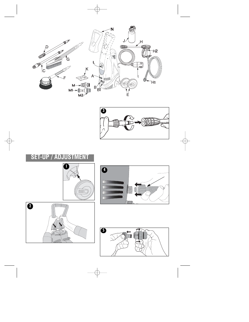 Set-up / adjustment | Black & Decker 598121-00 User Manual | Page 4 / 36