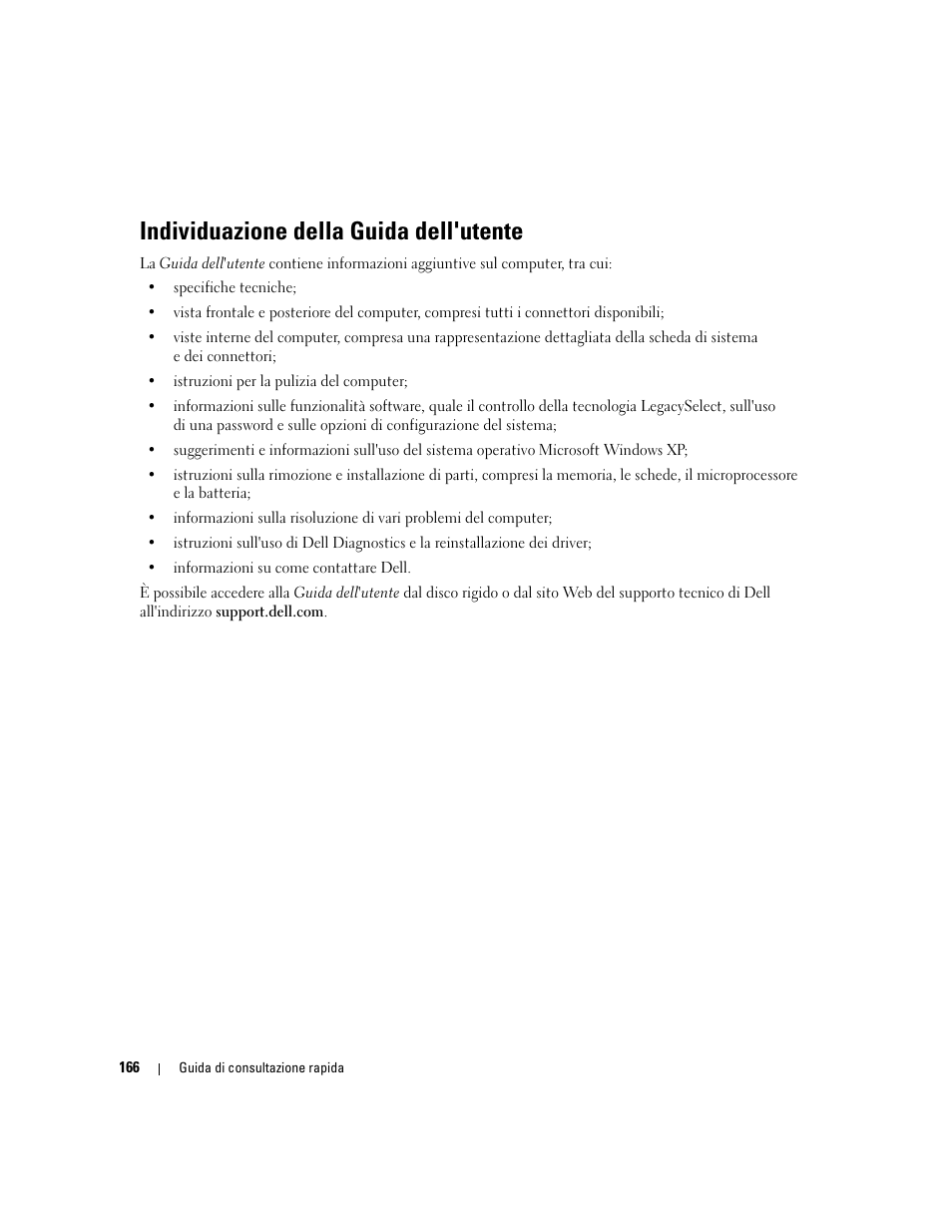 Individuazione della guida dell'utente | Dell Precision 690 User Manual | Page 166 / 234