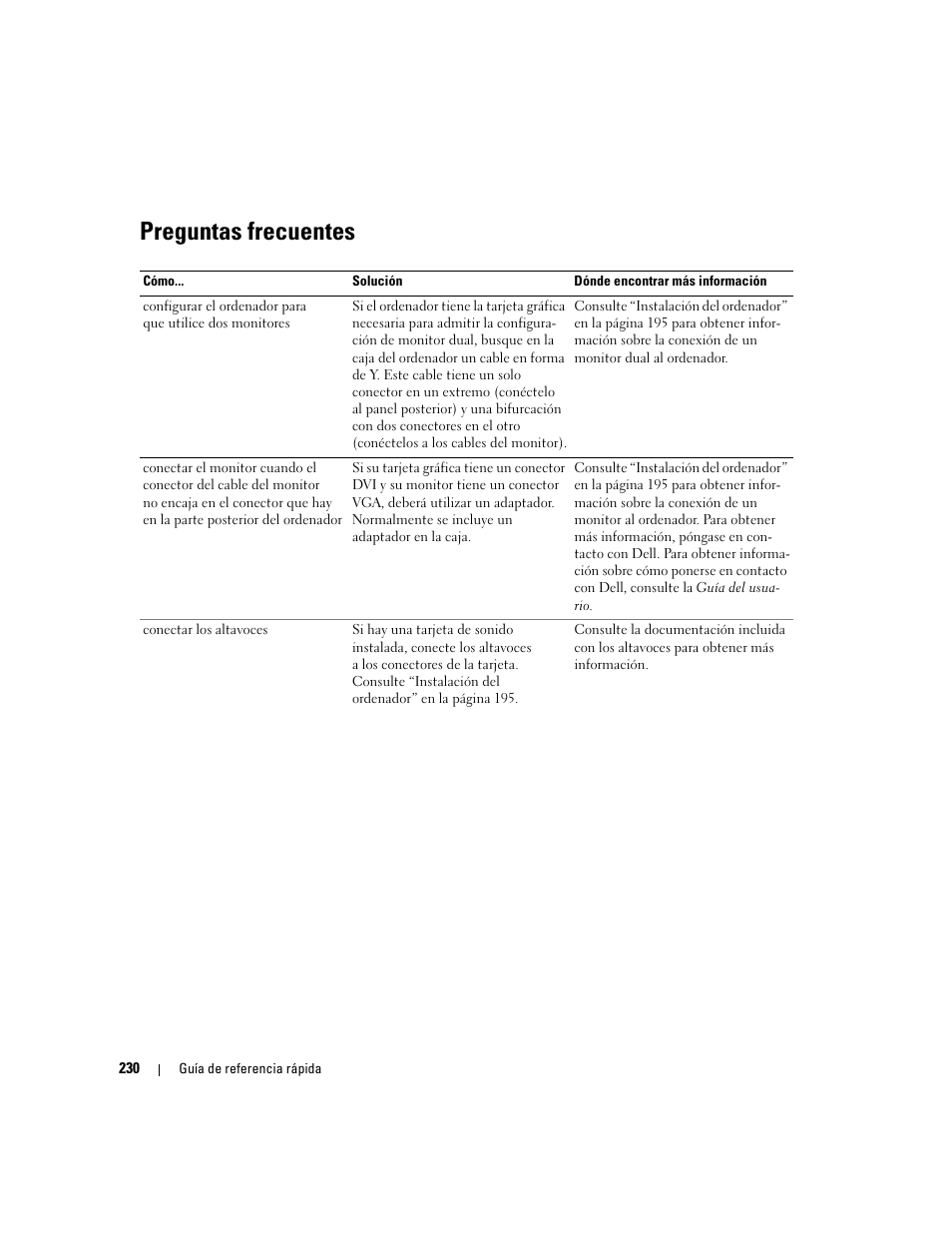 Preguntas frecuentes | Dell Precision 690 User Manual | Page 230 / 234