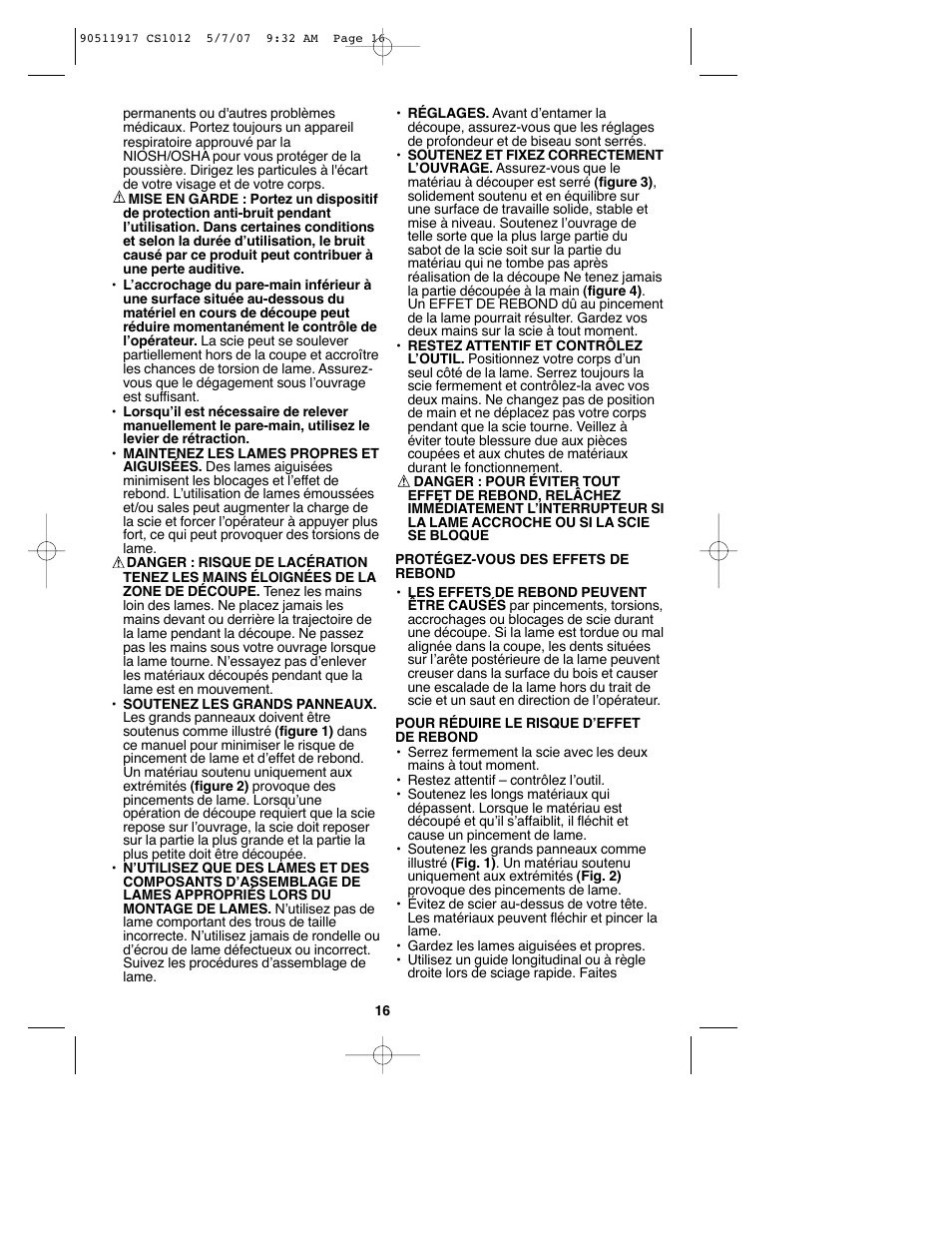Black & Decker CS1012 User Manual | Page 16 / 32