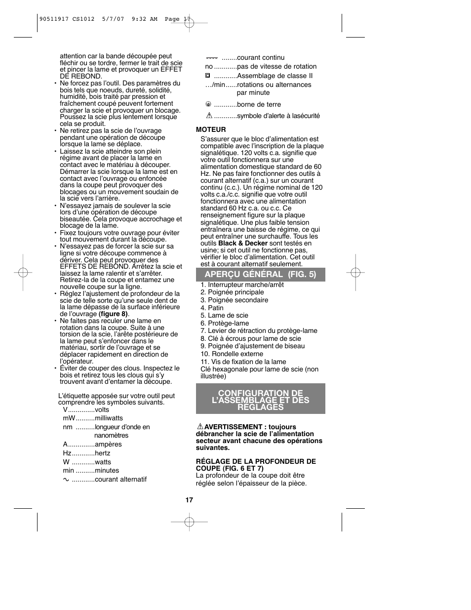 Black & Decker CS1012 User Manual | Page 17 / 32