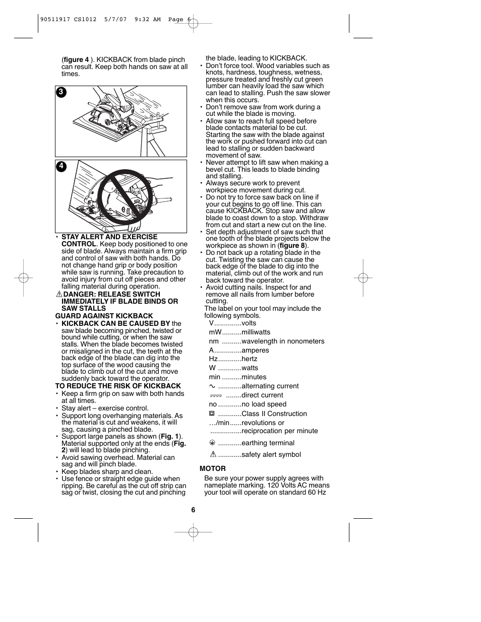 Black & Decker CS1012 User Manual | Page 6 / 32