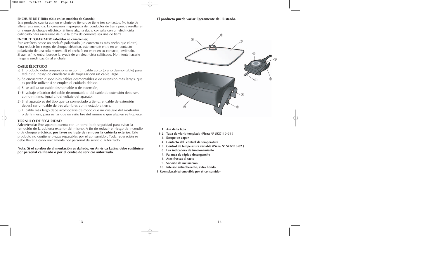 Black & Decker SKG110 User Manual | Page 8 / 21
