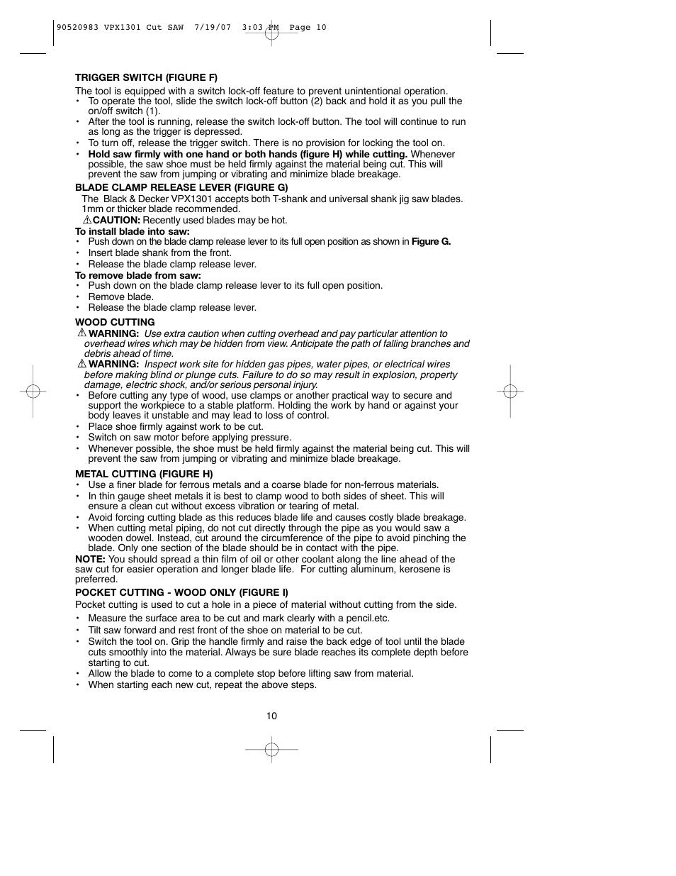 Black & Decker 1 VPX VPX1301 User Manual | Page 10 / 38