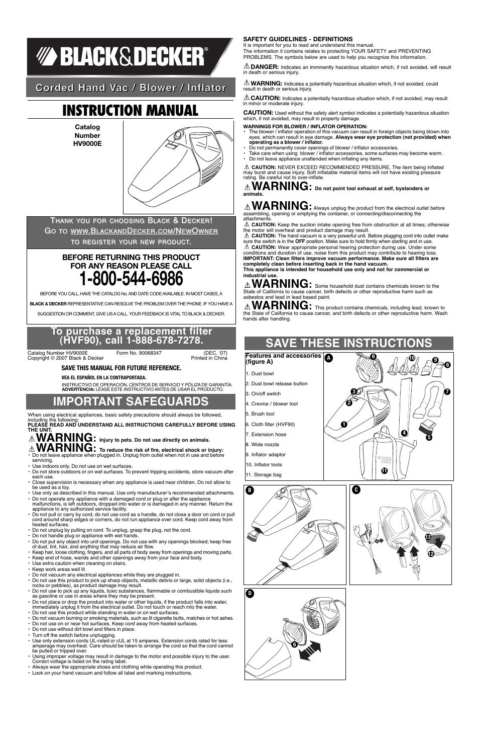 Black & Decker 90068347 User Manual | 5 pages