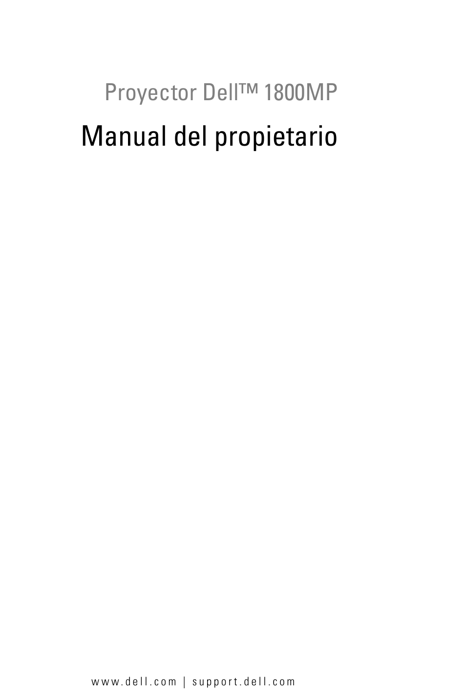 Proyector dell™ 1800mp, Manual del propietario | Dell 1800MP Projector User Manual | Page 237 / 1096