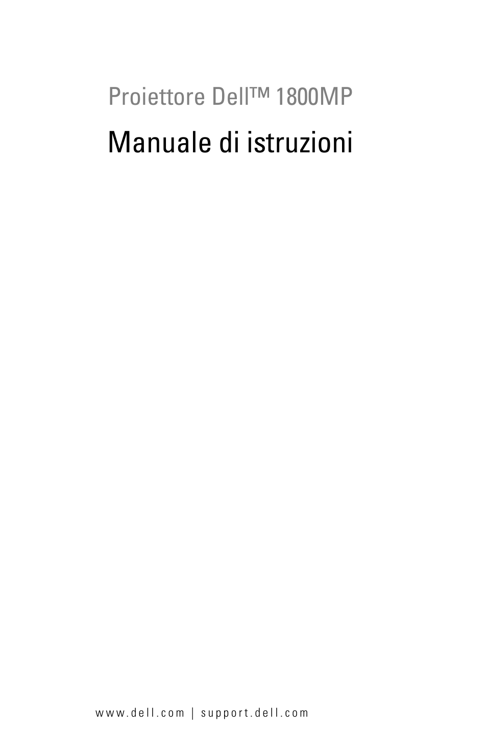 Proiettore dell™ 1800mp, Manuale di istruzioni | Dell 1800MP Projector User Manual | Page 315 / 1096