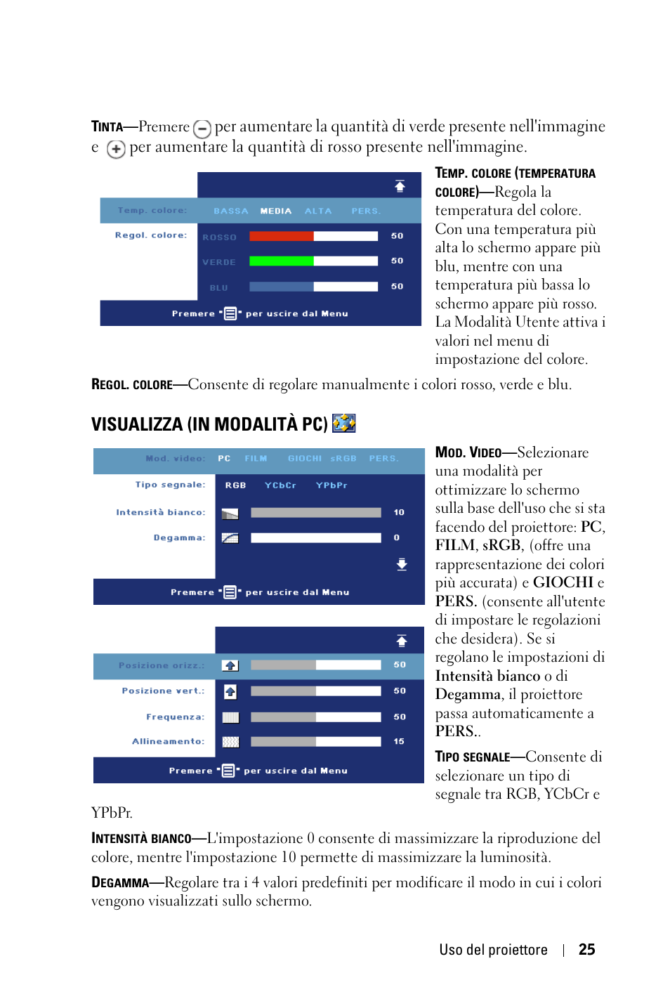 Visualizza (in modalità pc) | Dell 1800MP Projector User Manual | Page 339 / 1096