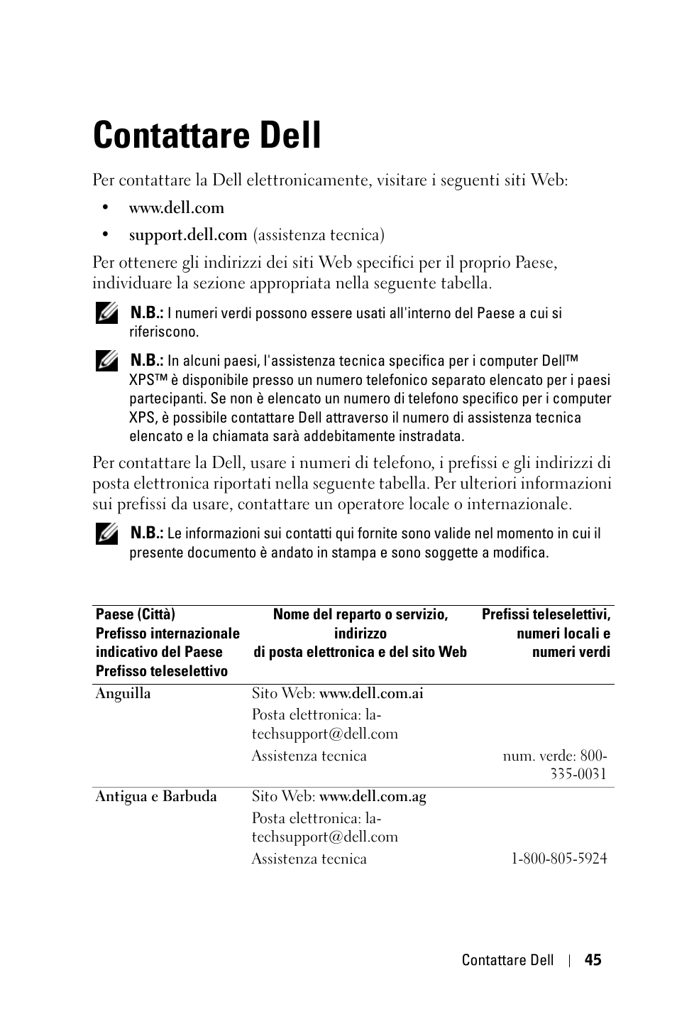 Contattare dell | Dell 1800MP Projector User Manual | Page 359 / 1096