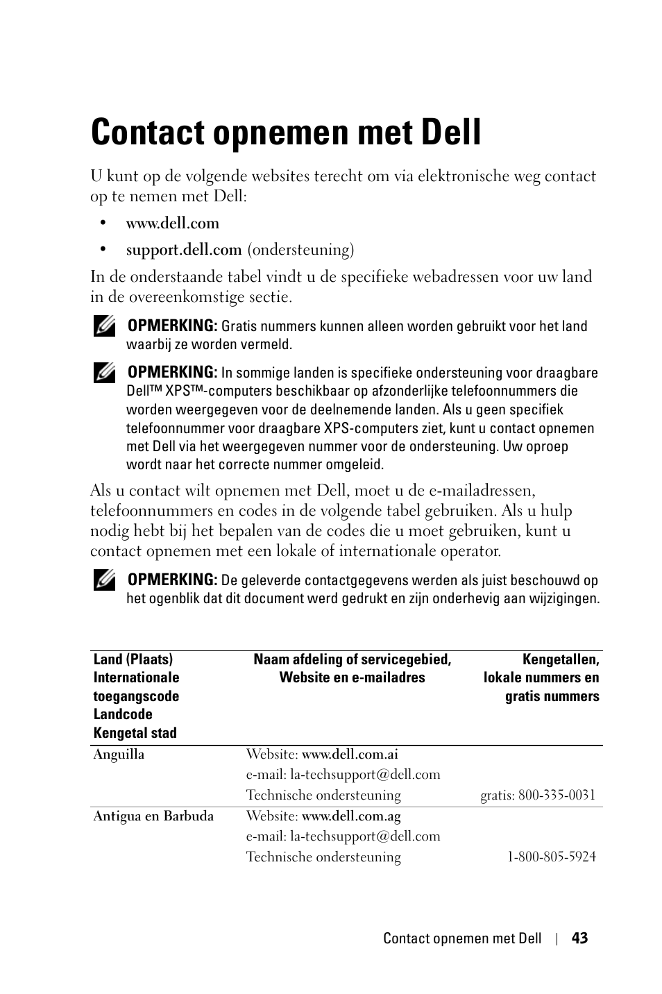 Contact opnemen met dell | Dell 1800MP Projector User Manual | Page 439 / 1096