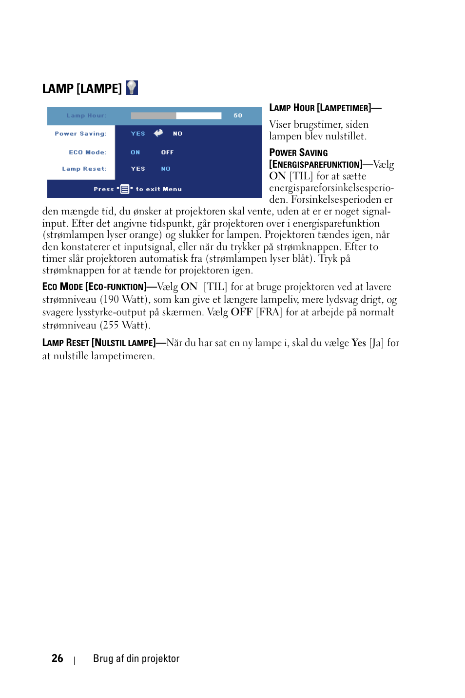 Lamp [lampe | Dell 1800MP Projector User Manual | Page 650 / 1096