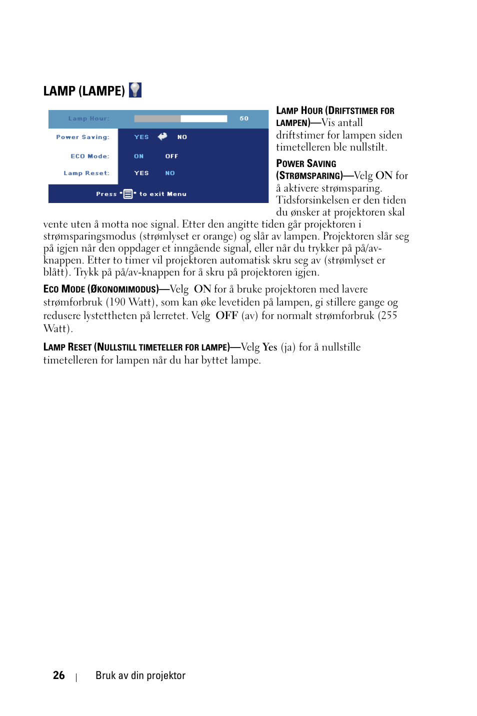 Lamp (lampe) | Dell 1800MP Projector User Manual | Page 803 / 1096
