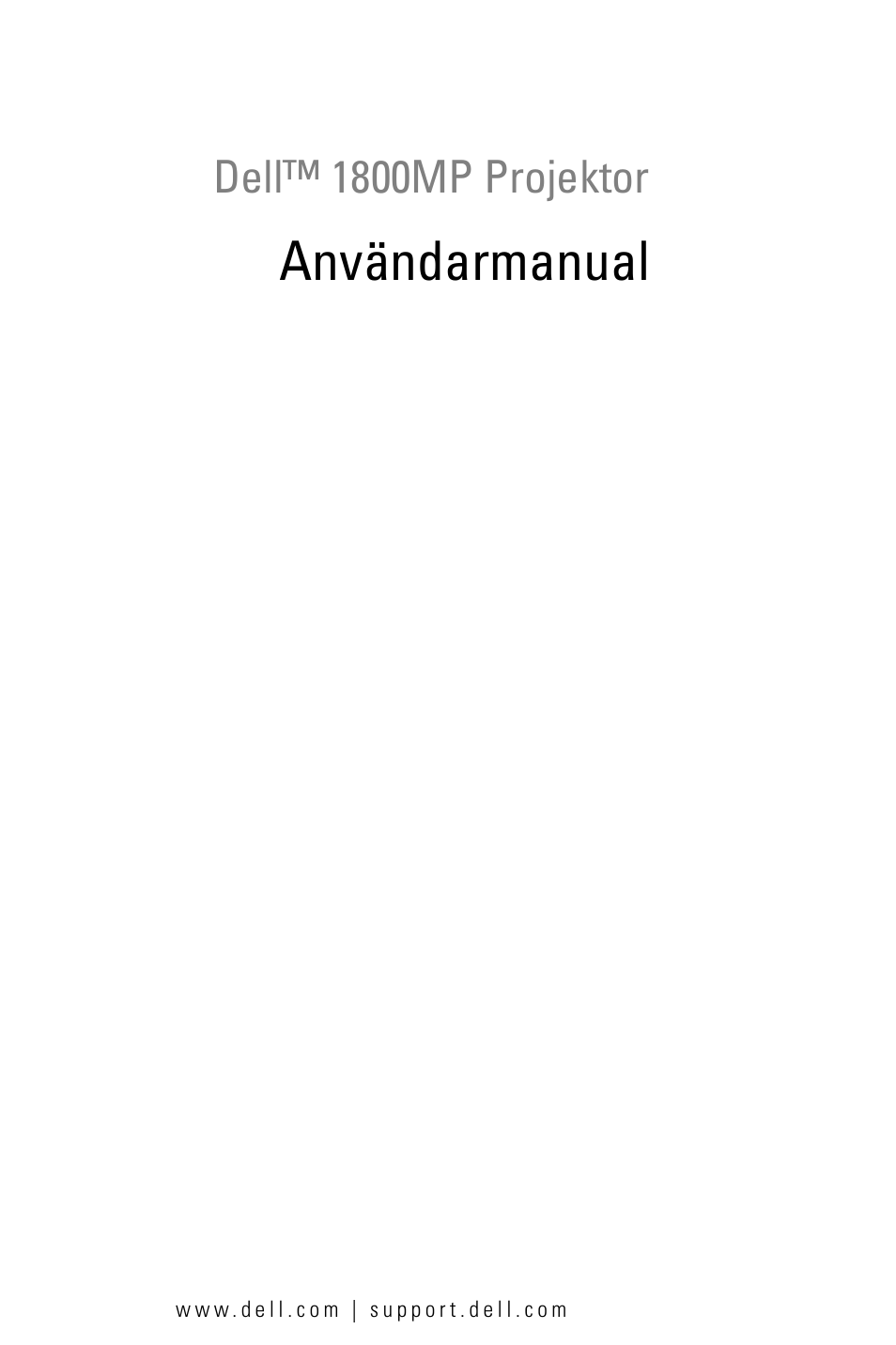 Dell™ 1800mp projektor, Användarmanual | Dell 1800MP Projector User Manual | Page 855 / 1096