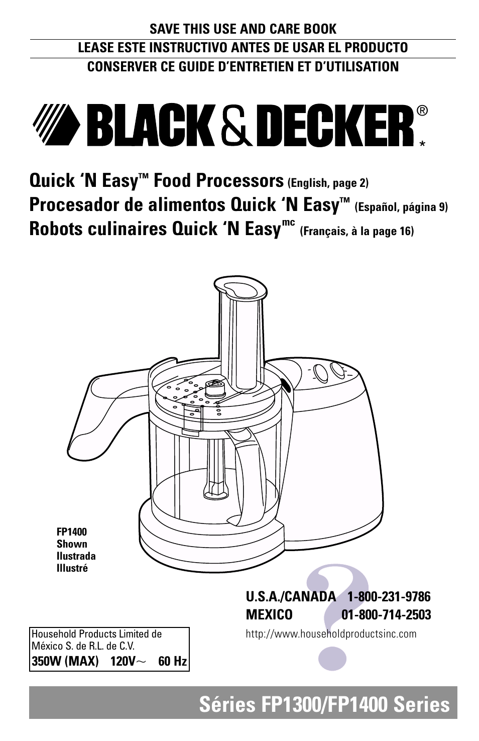 Black & Decker FP1300 Series User Manual | 24 pages
