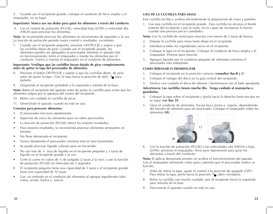 Black & Decker FP2510S User Manual | Page 12 / 29