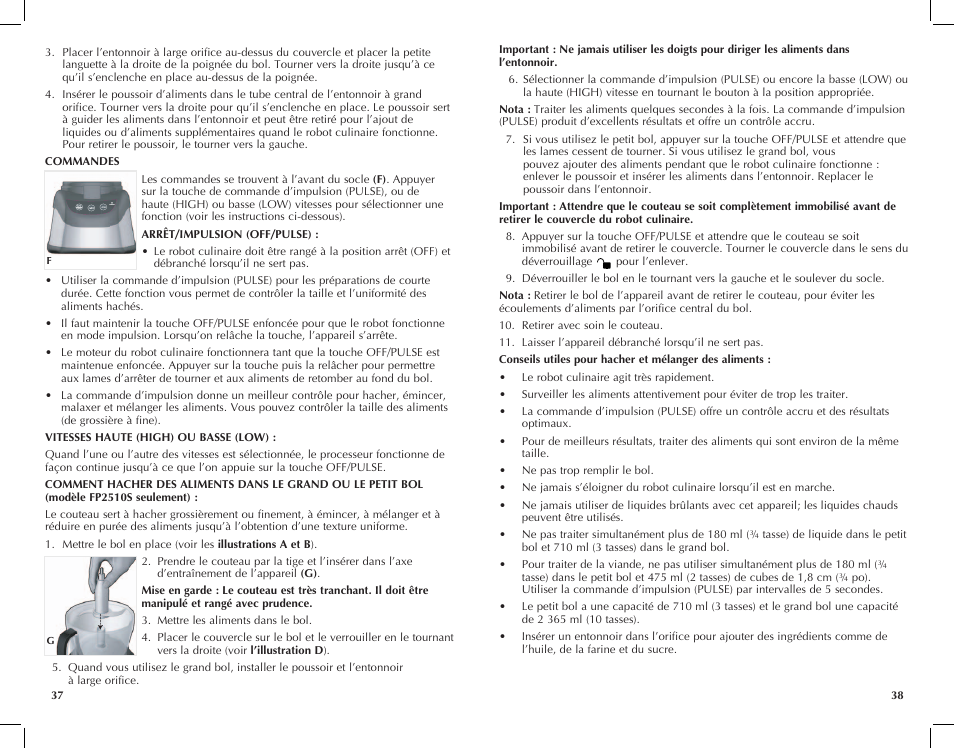 Black & Decker FP2510S User Manual | Page 20 / 29