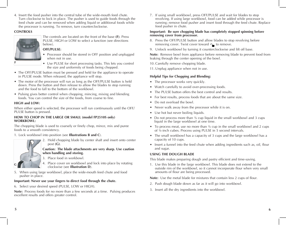 Black & Decker FP2510S User Manual | Page 4 / 29