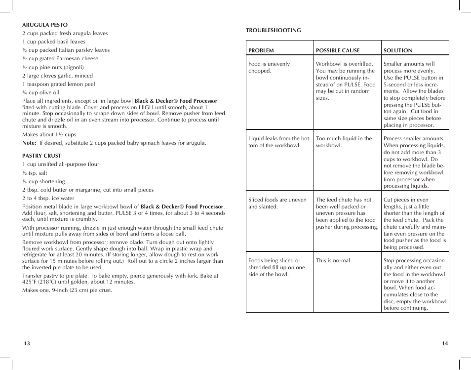Black & Decker FP2510S User Manual | Page 8 / 29