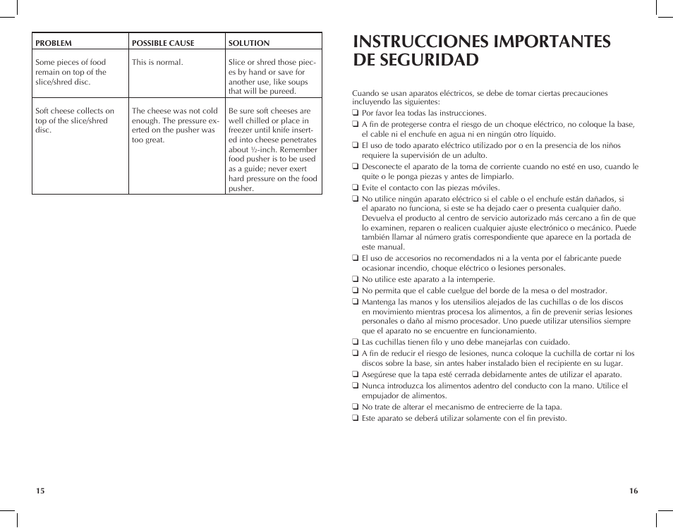 Instrucciones importantes de seguridad | Black & Decker FP2510S User Manual | Page 9 / 29