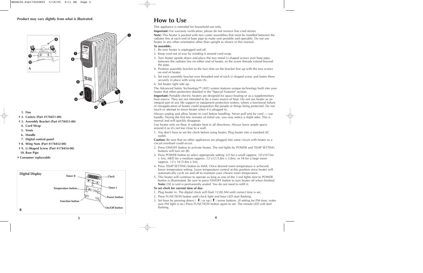 How to use | Black & Decker BDOH200C User Manual | Page 3 / 13