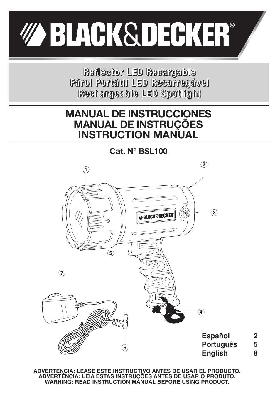 Black & Decker BSL100 User Manual | 11 pages