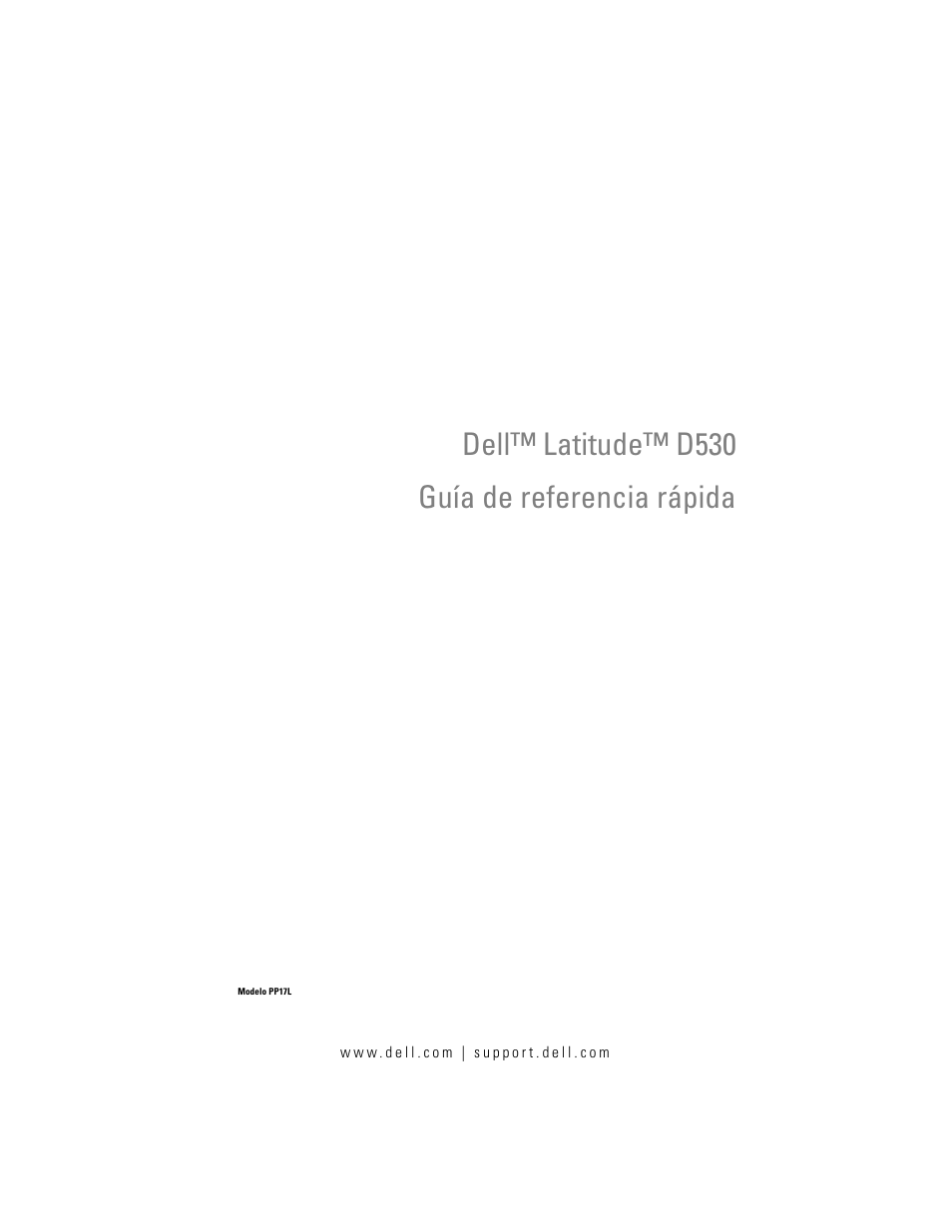 Guía de referencia rápida, Dell™ latitude™ d530 guía de referencia rápida | Dell Latitude D530 (Early 2008) User Manual | Page 157 / 194