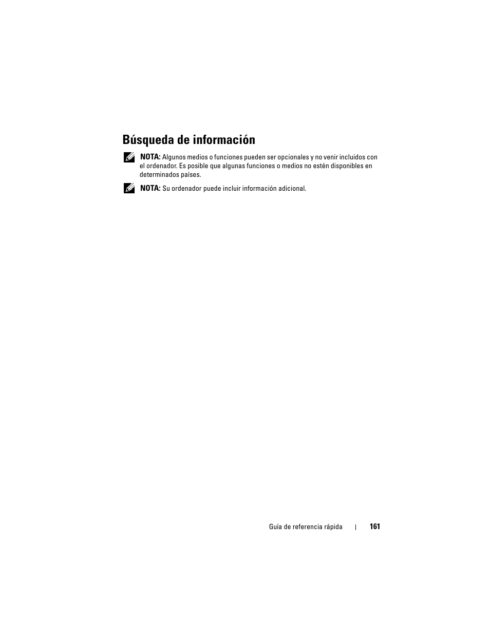 Búsqueda de información | Dell Latitude D530 (Early 2008) User Manual | Page 161 / 194