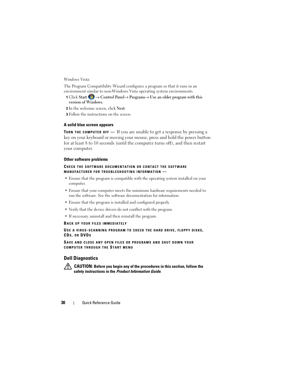 Dell diagnostics | Dell Latitude D530 (Early 2008) User Manual | Page 30 / 194