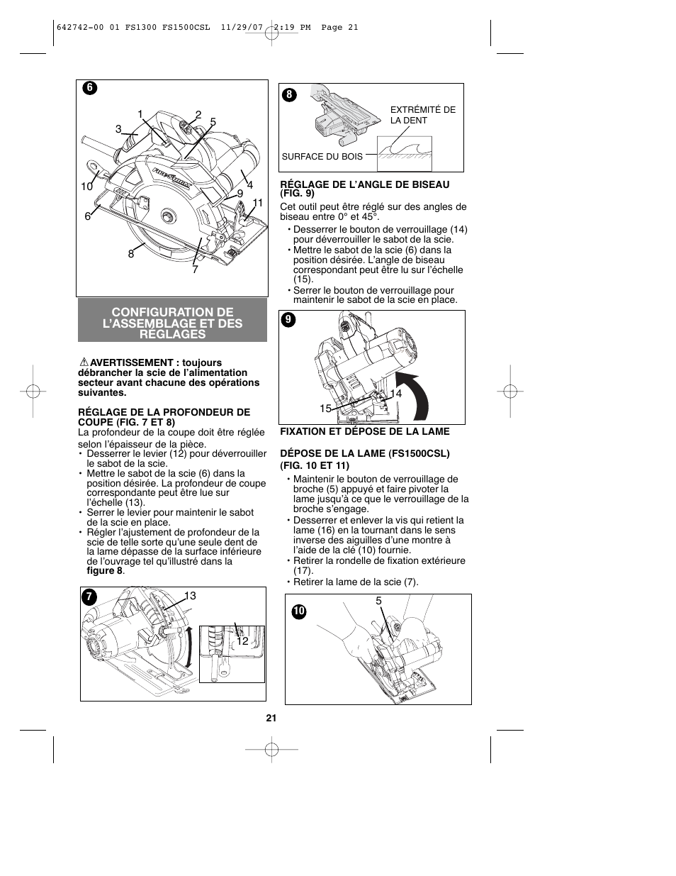 Black & Decker FS1300CSL User Manual | Page 21 / 44