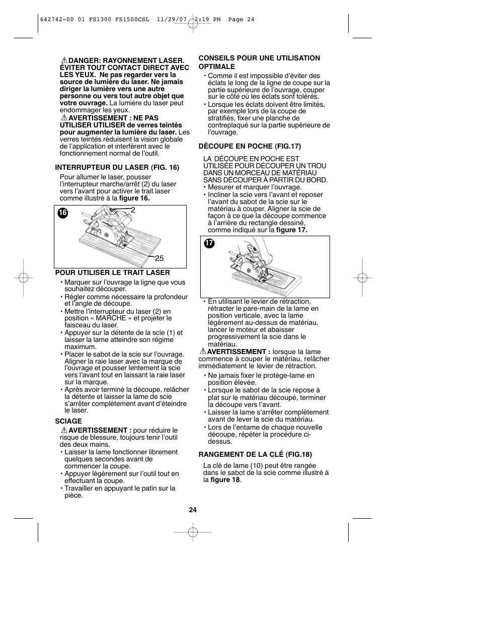 Black & Decker FS1300CSL User Manual | Page 24 / 44