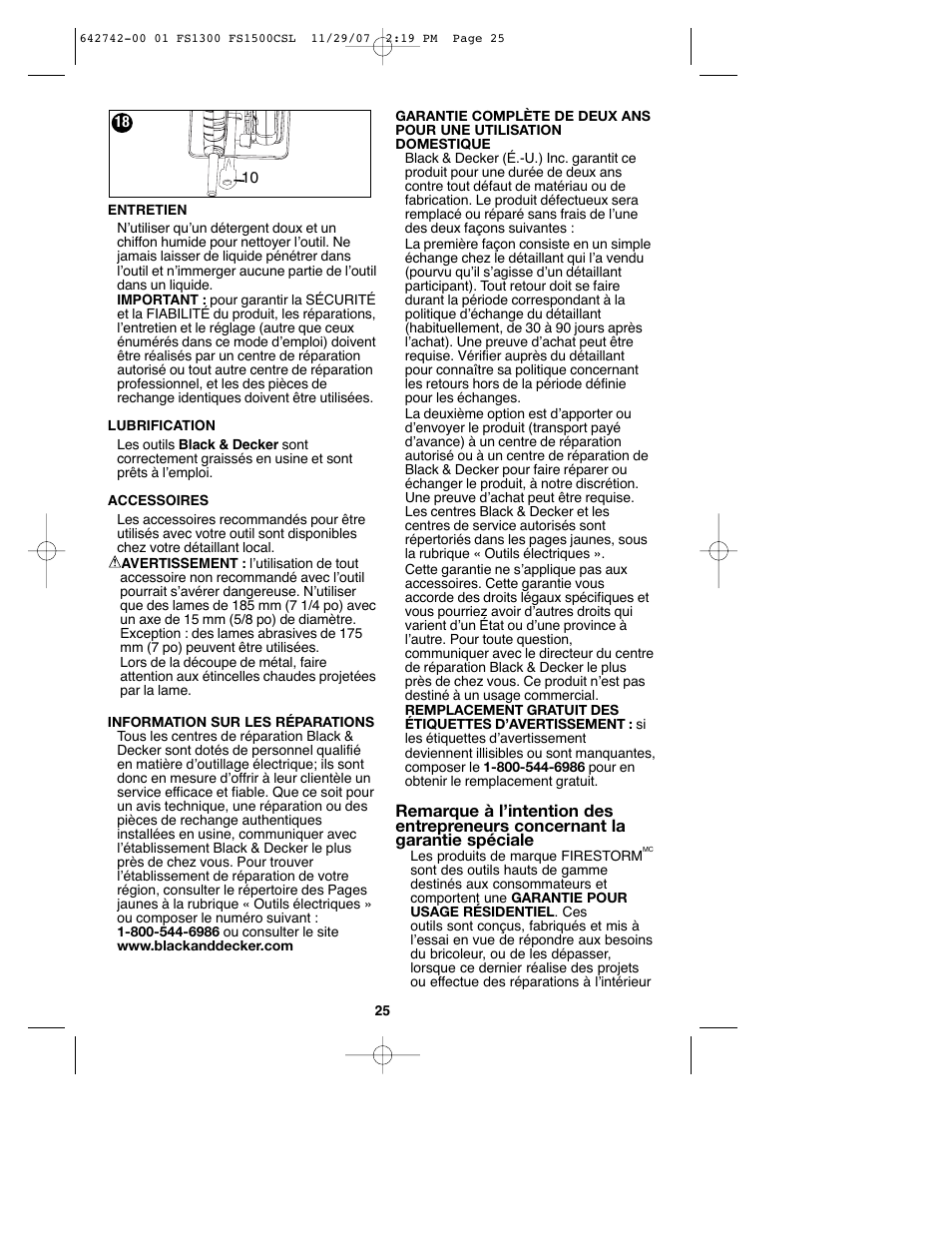 Black & Decker FS1300CSL User Manual | Page 25 / 44