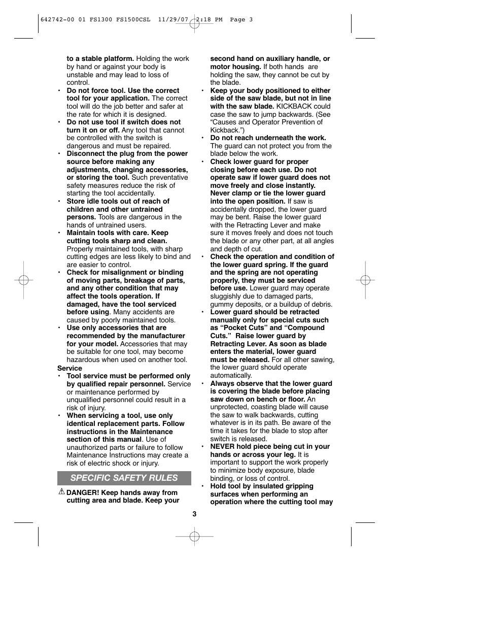Black & Decker FS1300CSL User Manual | Page 3 / 44