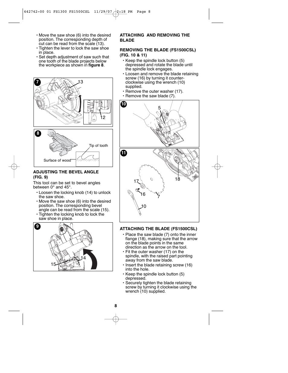 Black & Decker FS1300CSL User Manual | Page 8 / 44