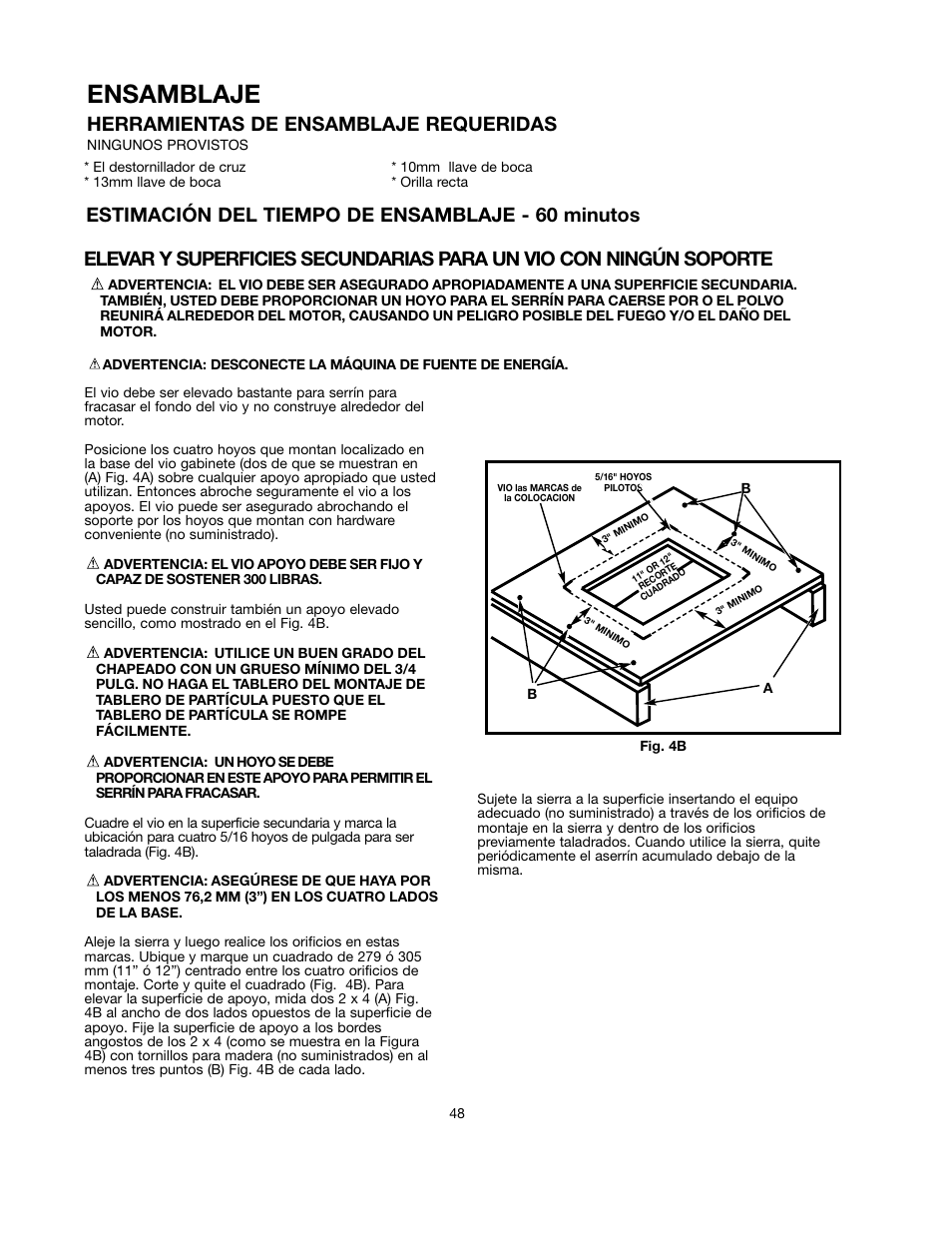 Ensamblaje, Herramientas de ensamblaje requeridas, Estimación del tiempo de ensamblaje - 60 minutos | Black & Decker 90528116 User Manual | Page 48 / 60