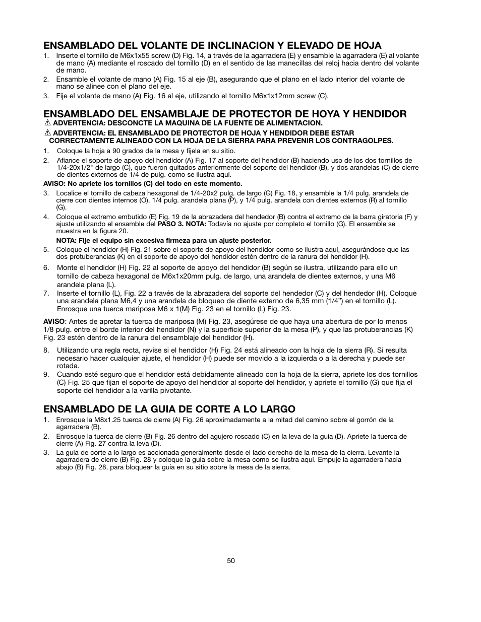 Ensamblado de la guia de corte a lo largo | Black & Decker 90528116 User Manual | Page 50 / 60