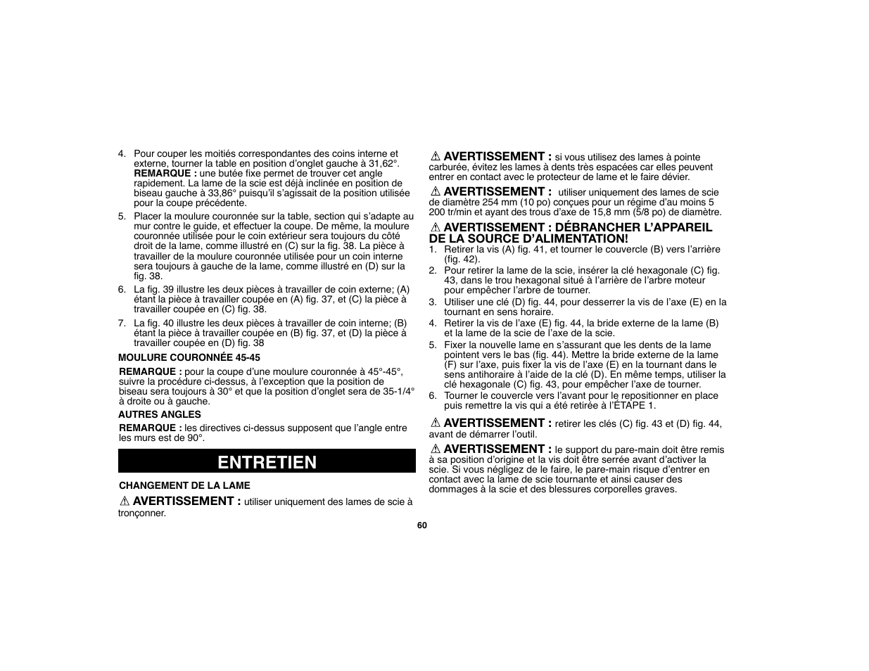 Entretien | Black & Decker Fire Storm 90524442 User Manual | Page 60 / 89