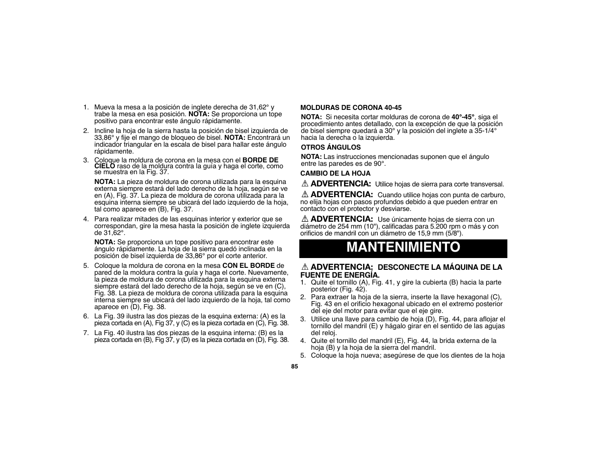 Mantenimiento | Black & Decker Fire Storm 90524442 User Manual | Page 85 / 89