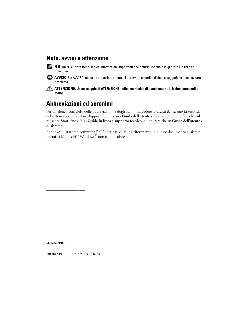 Abbreviazioni ed acronimi | Dell Latitude D505 User Manual | Page 100 / 172