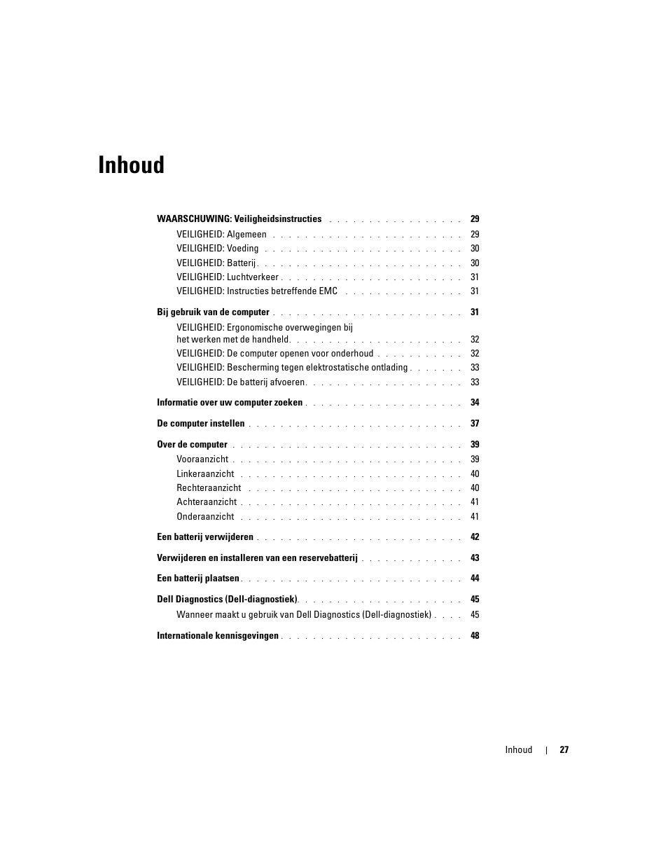 Inhoud | Dell Latitude D505 User Manual | Page 29 / 172