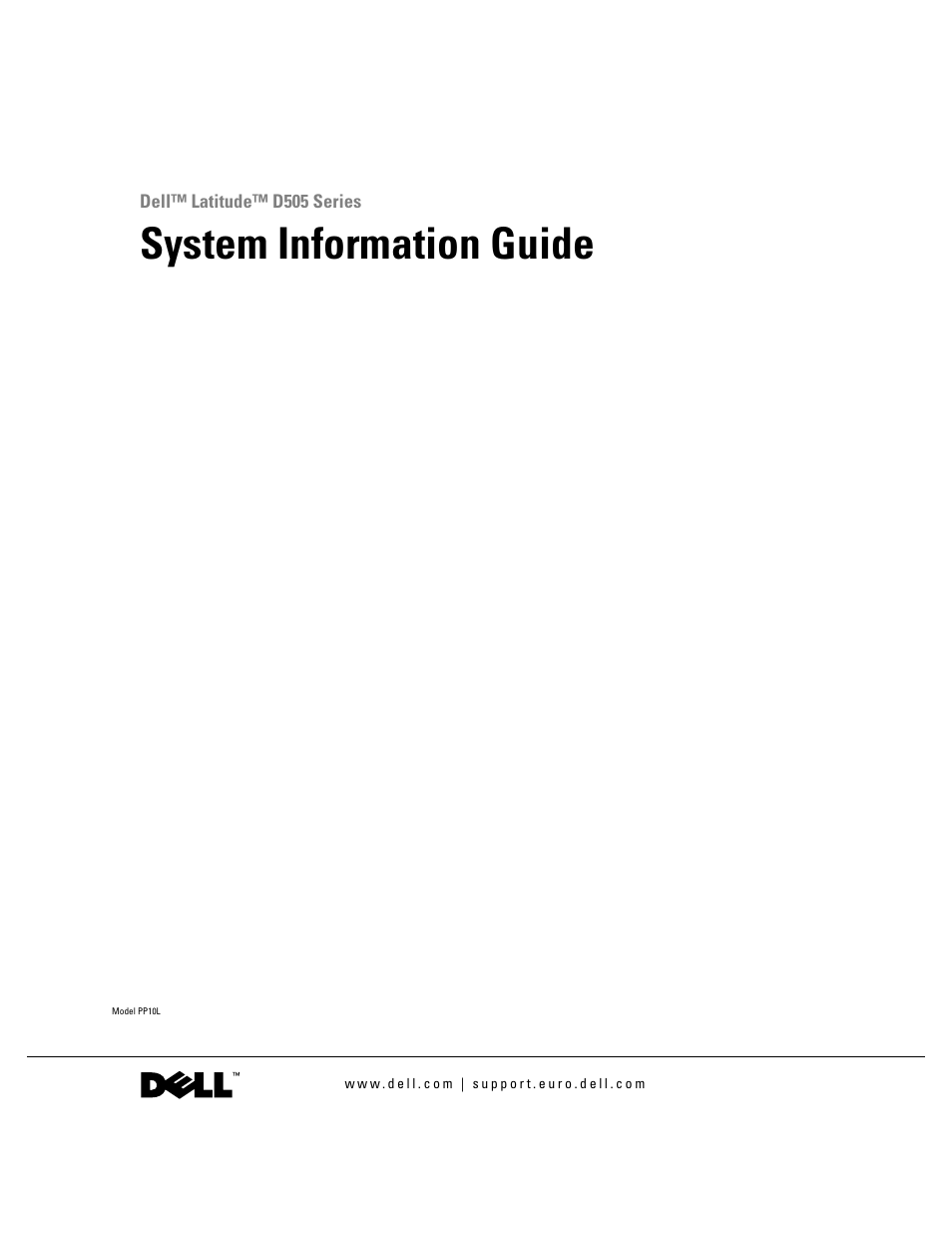 System information guide | Dell Latitude D505 User Manual | Page 3 / 172