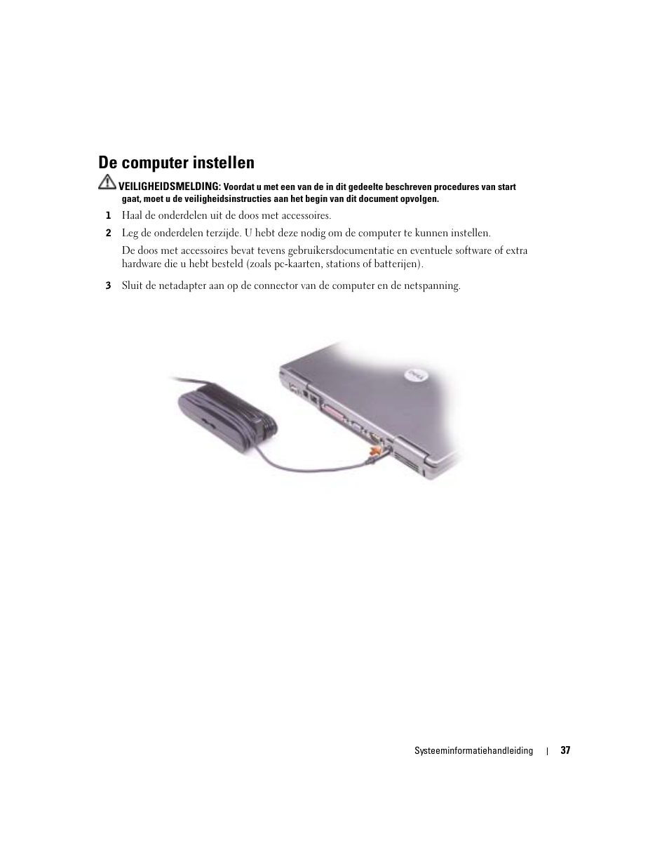 De computer instellen | Dell Latitude D505 User Manual | Page 39 / 172