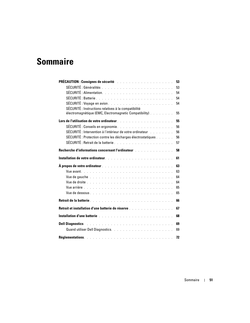 Sommaire | Dell Latitude D505 User Manual | Page 53 / 172