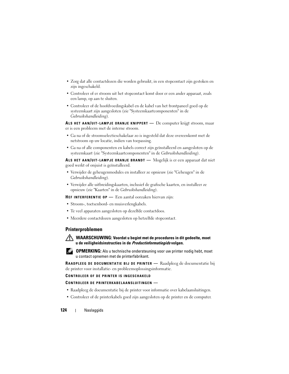 Printerproblemen | Dell Precision T3400 (Late 2007) User Manual | Page 124 / 422