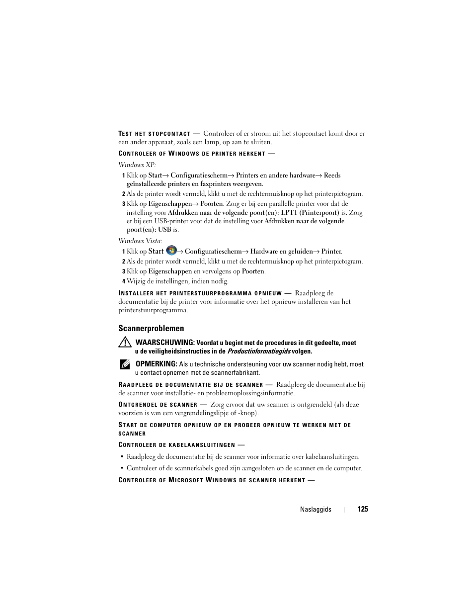 Scannerproblemen | Dell Precision T3400 (Late 2007) User Manual | Page 125 / 422