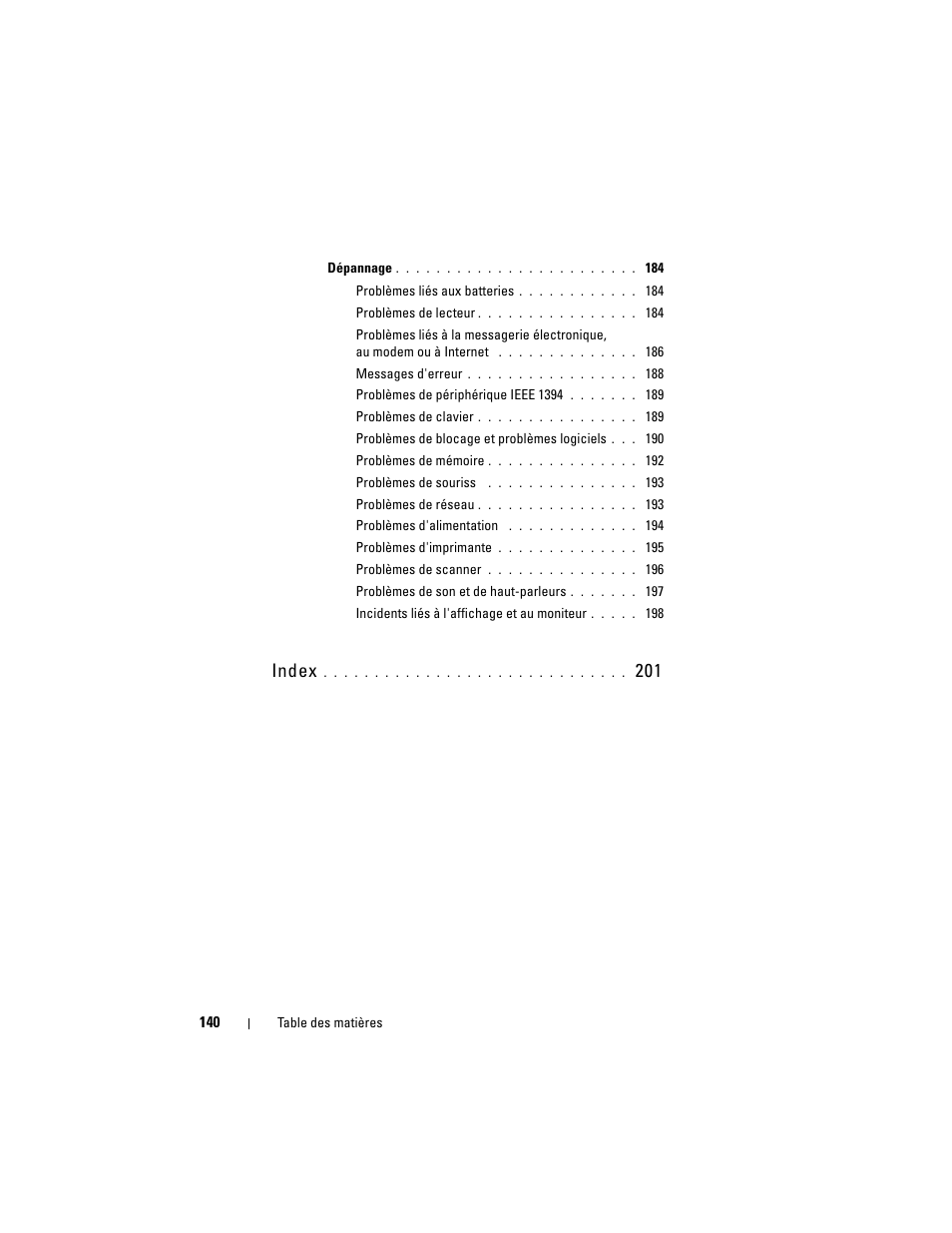 Index | Dell Precision T3400 (Late 2007) User Manual | Page 140 / 422