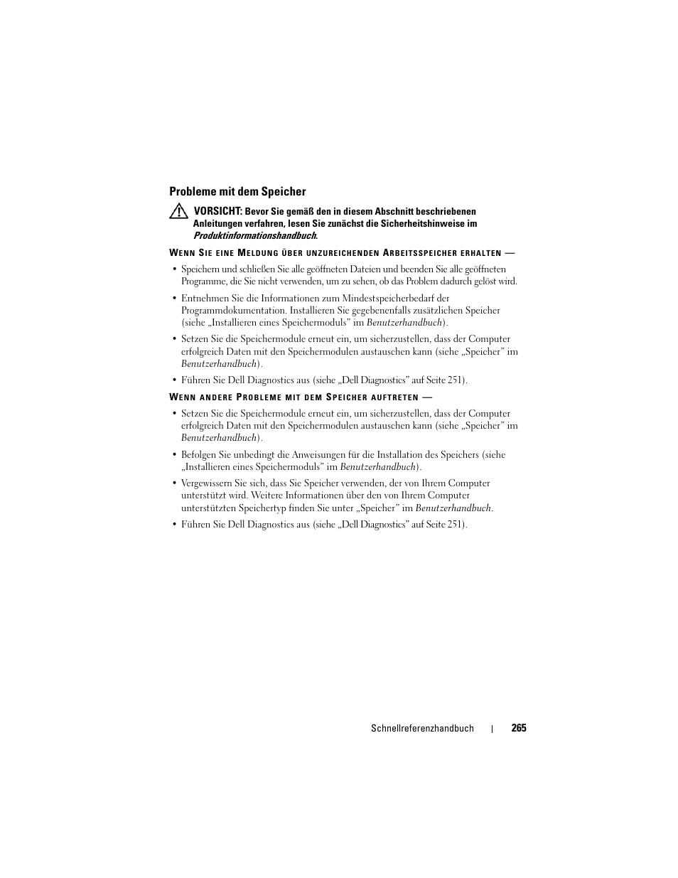 Probleme mit dem speicher | Dell Precision T3400 (Late 2007) User Manual | Page 265 / 422