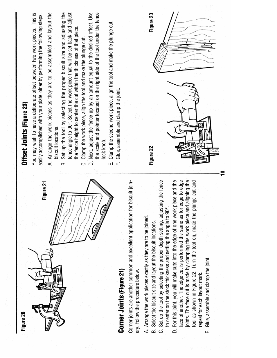 Corner joints (figure 21), Corner joints, Offset joints | Black & Decker 3382 User Manual | Page 12 / 20