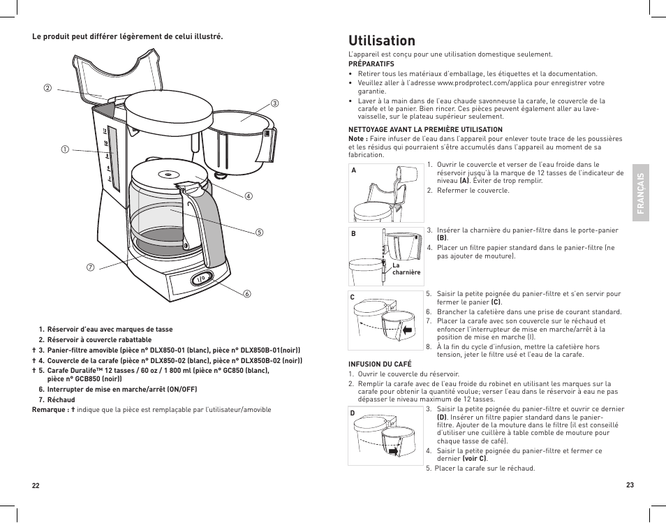 Utilisation | Black & Decker DLX850B User Manual | Page 12 / 15
